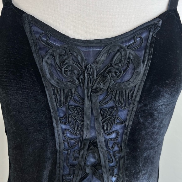 Vintage Goth Steampunk Cykxtees Velvet Cosplay Princess Renaissance Maxi Dress - Picture 3 of 16